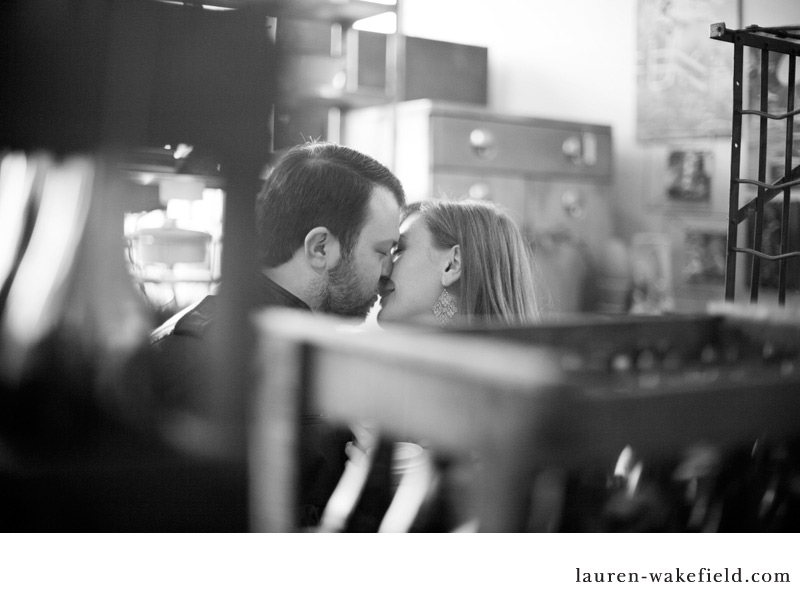 Andersonville engagement photos, chicago engagement photos, antique store, University of Chicago