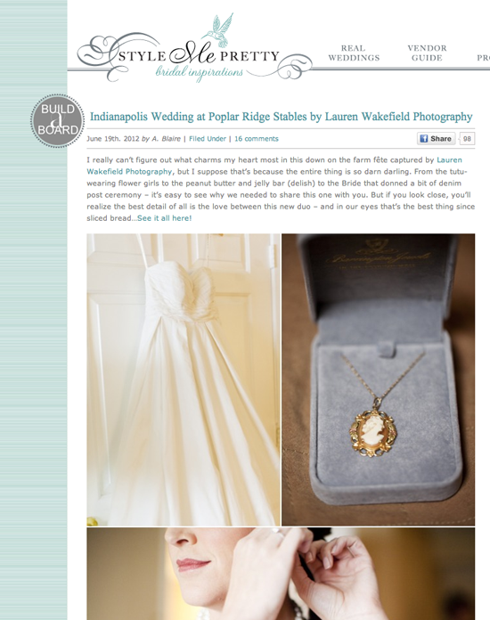 style me pretty, featured wedding, Justin and Jillian